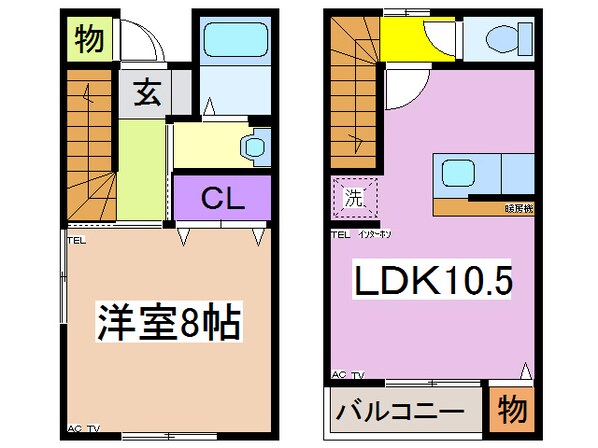 メゾネットＭ＆Ｋ-Ａ棟の物件間取画像